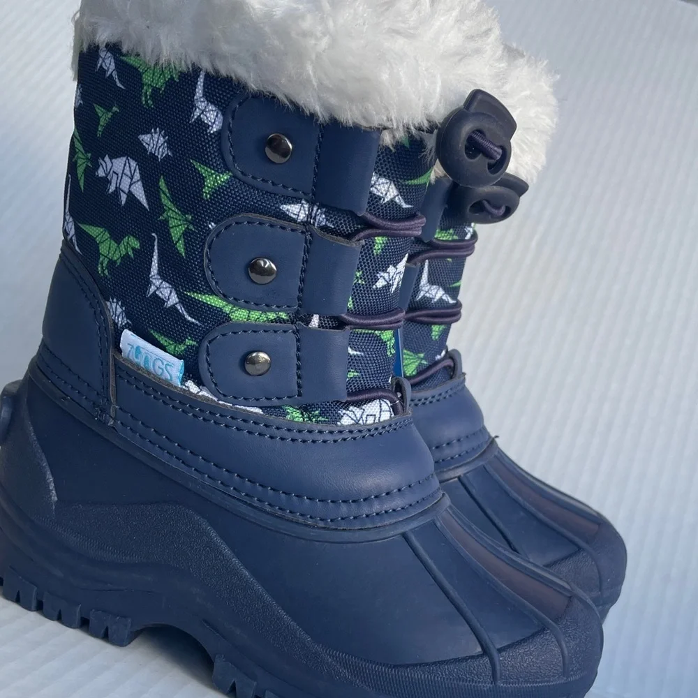 Zoogs Navy Boots with Dinosaur Design Toddler 7